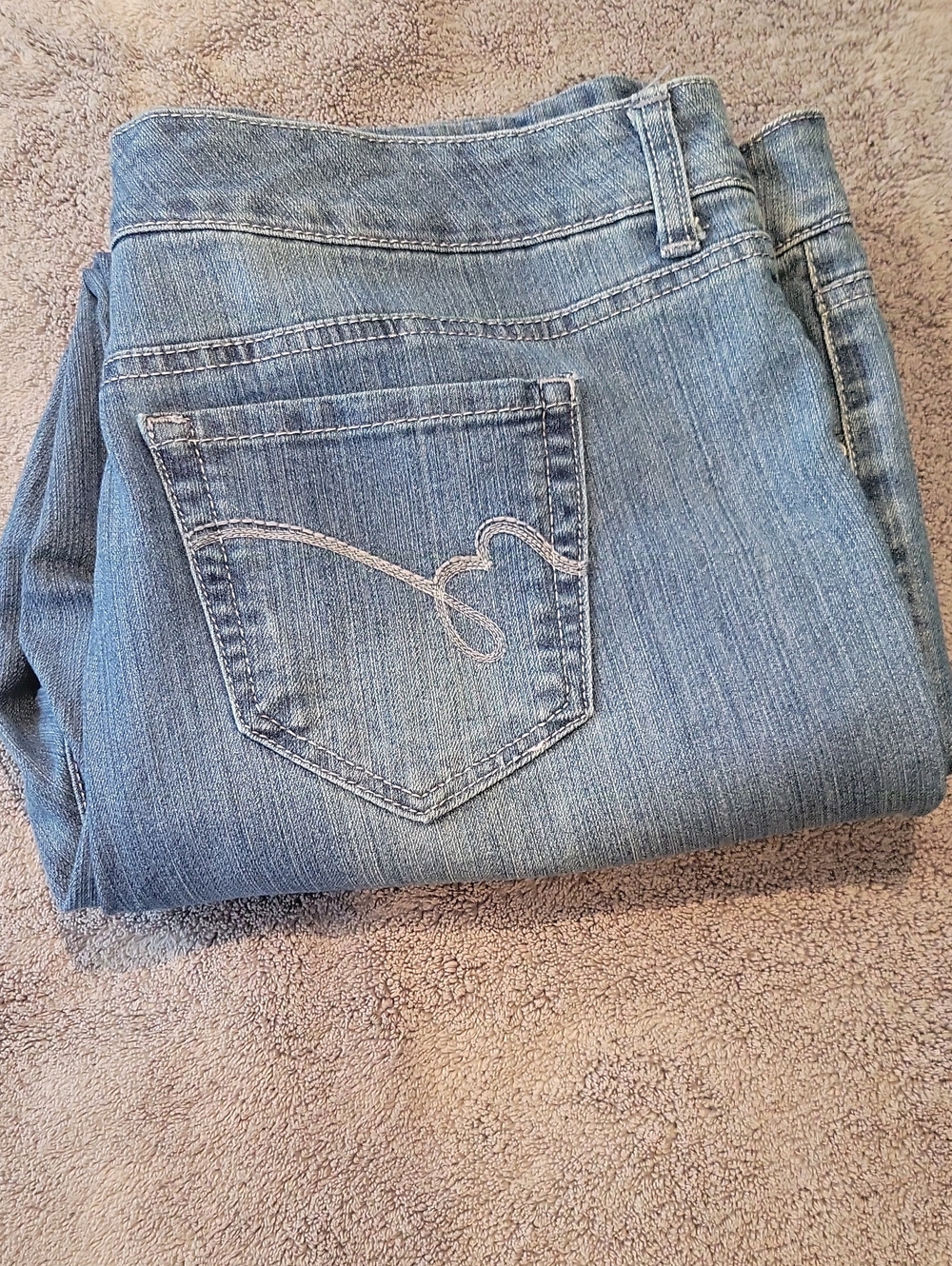 Bandolino Light Blue Straight Leg Women’s Jeans with Embroidered Back Pocket 18S